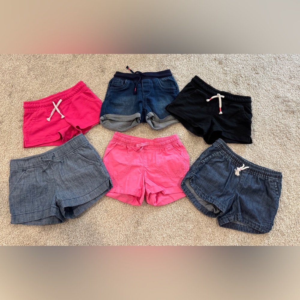 Kids Shorts Set - Pink, Denim, and Black